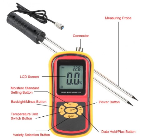 GM640 6 Medidor De Humedad Y Temperatura En Granos
