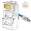 rj45 3 Conector Rj45 Pass Through Cat6- Paquete De 100 Und.