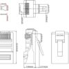 rj45 4 Conector Rj45 Pass Through Cat6- Paquete De 100 Und.