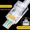 rj45 5 Conector Rj45 Pass Through Cat6- Paquete De 100 Und.