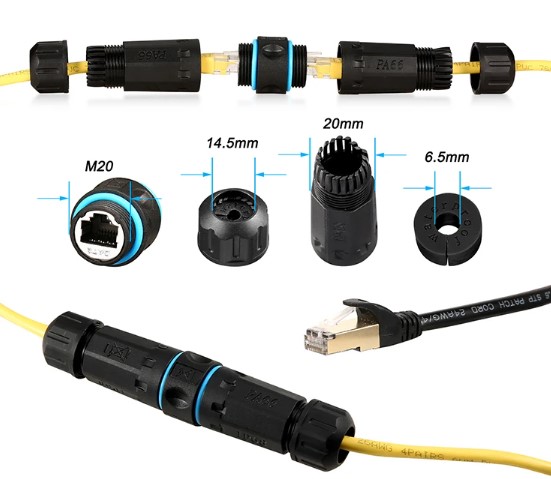rj45 ip 1 Unión Empalme Para Utp Rj45 Ip68 Para Exterior